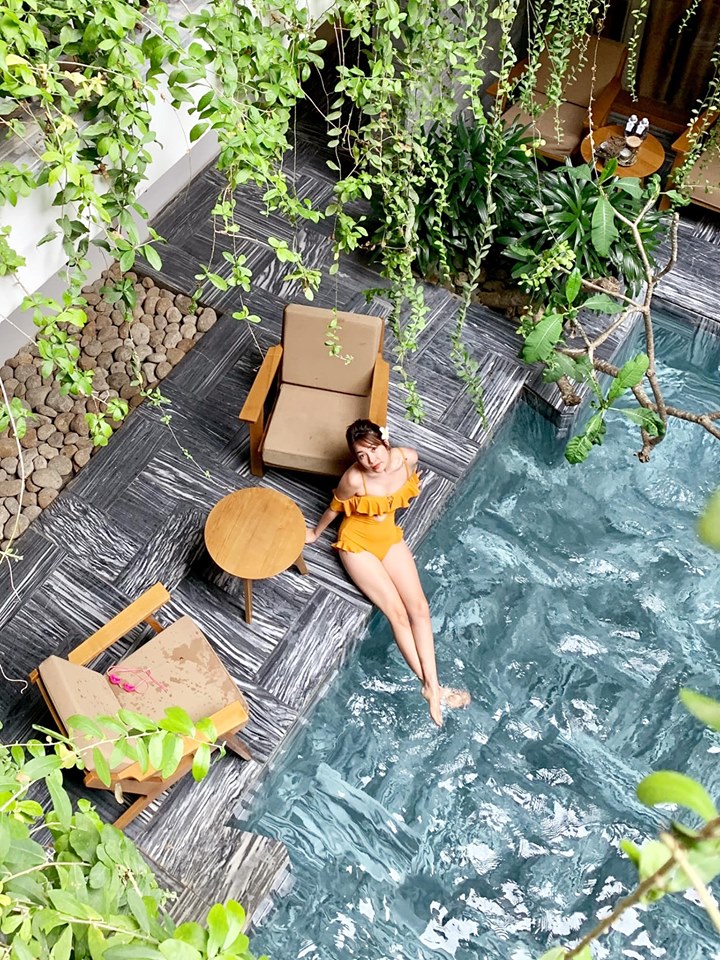 Khu vườn và hồ cá Koi tại Minh House Đà Nẵng