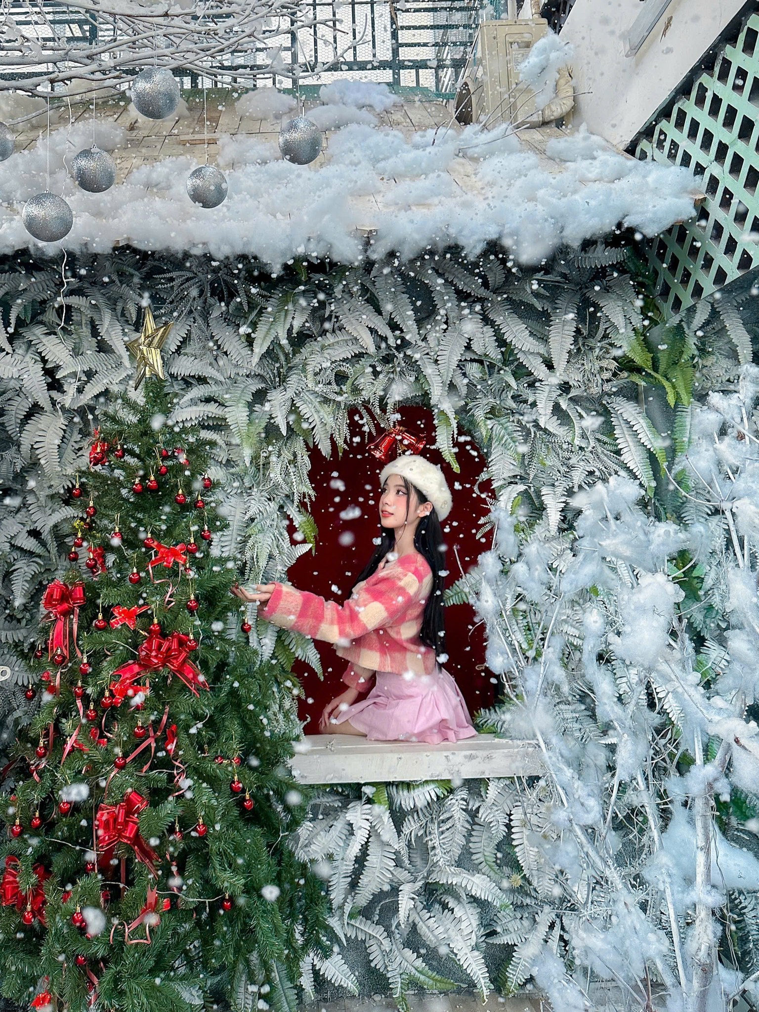 Không gian Mâm Coffee với cây thông Noel lớn