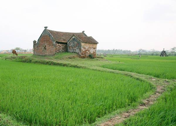 Ngắm nhìn cổng làng cổ xưa khi đạp xe đi làng cổ Đường Lâm