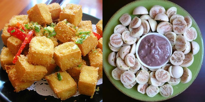 Cà pháo muối mắm tôm ăn kèm đậu rán Cà pháo muối mắm tôm ăn kèm đậu rán