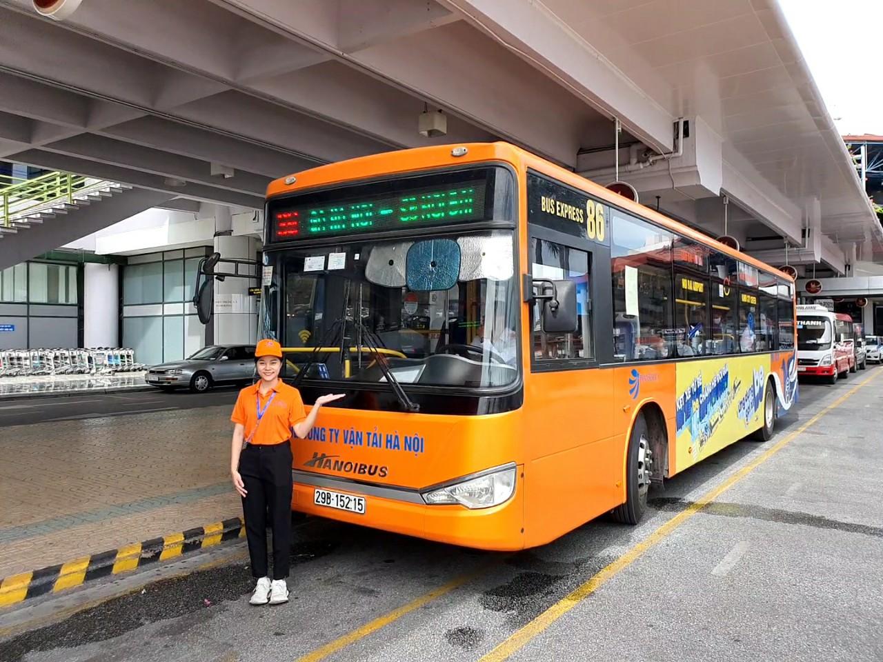 Xe buýt công cộng từ sân bay Nội Bài về trung tâm