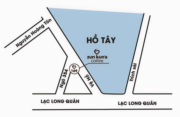 Bản đồ đến quán cà phê Hồ Tây Zun Kun’s Coffee