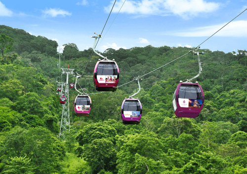 Cáp treo lên đỉnh núi Tà Cú trong tour du lịch núi Tà Cú