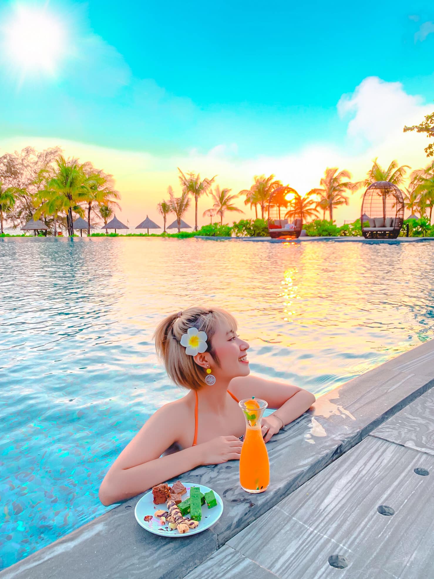 Hồ bơi resort Phú Quốc Hồ bơi resort Phú Quốc chụp ảnh sống ảo trong lịch trình du lịch Phú Quốc