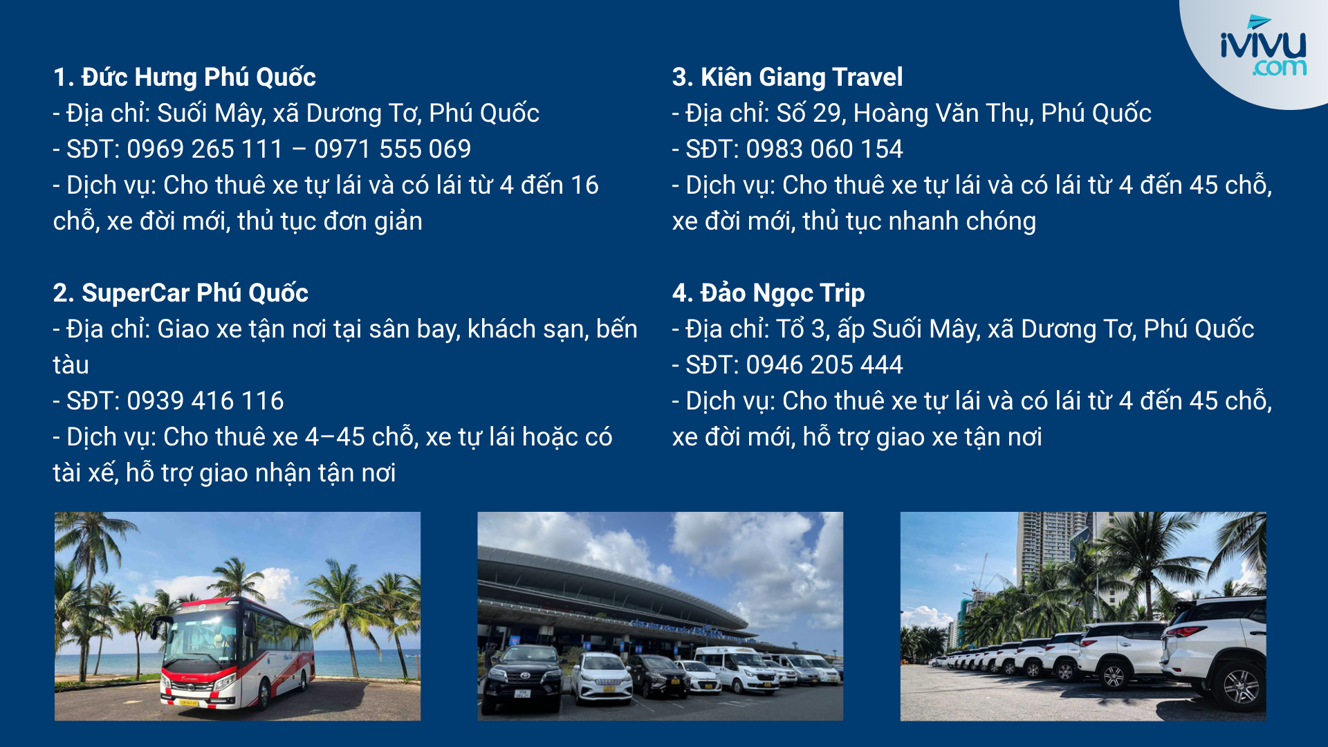 Thuê ô tô du lịch Phú Quốc