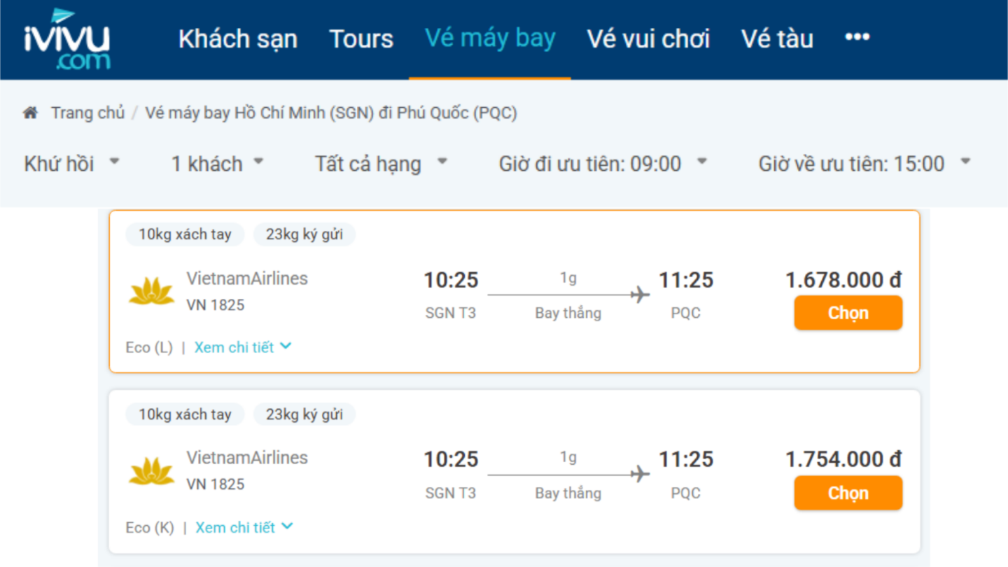 Ưu tiên đặt vé máy bay và khách sạn trước
