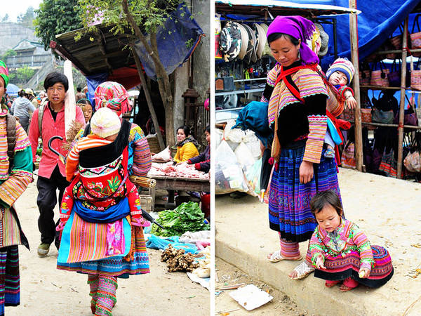 Người dân đến chợ phiên Bắc Hà