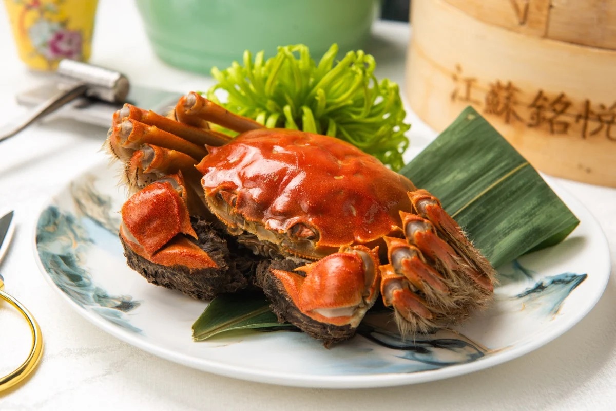Cua hấp món ăn mùa thu ẩm thực Giang Tô