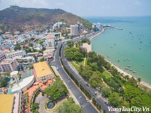 Toàn cảnh du lịch Vũng Tàu xinh đẹp nhìn từ trên cao.