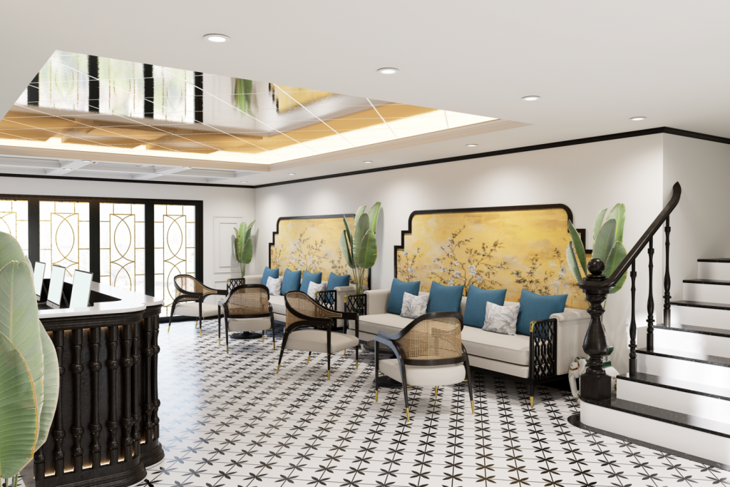 Sảnh đón khách sang trọng của du thuyền Halora Nova