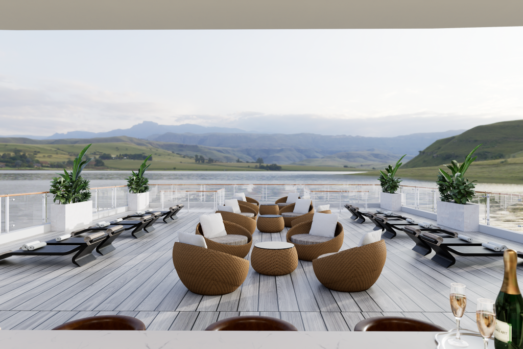 Sundeck rộng rãi trên du thuyền Halora Nova