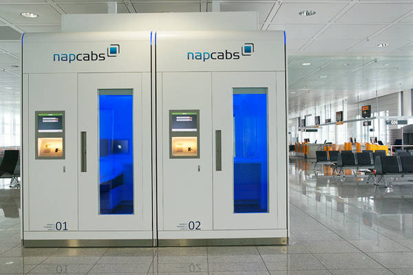 Mô hình buồng ngủ hiện đại Napcabs tại sân bay Munich Đức