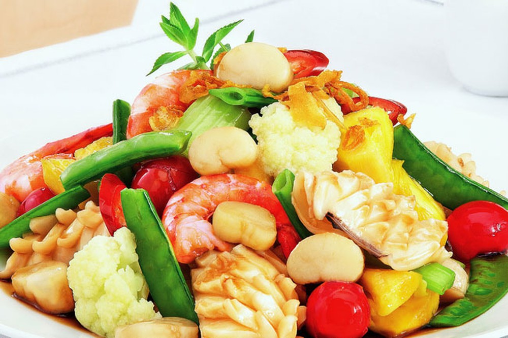 Món hải sản sốt dầu hào hoàn chỉnh