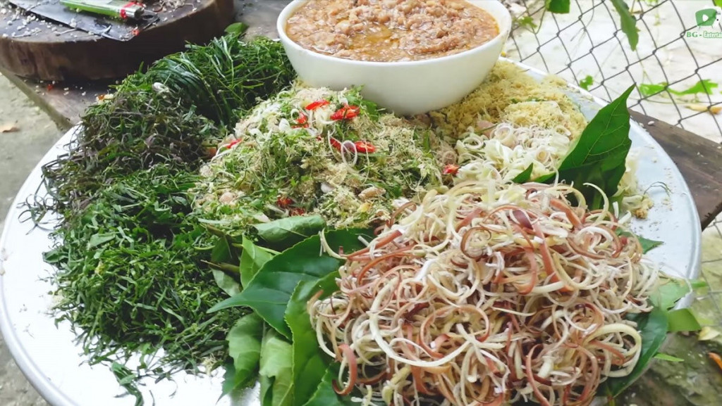 Nguyên liệu trộn gỏi cá nhảy Sơn La
