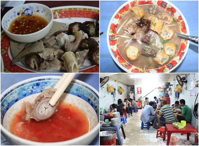 Cháo lòng - đường Phan Đăng Lưu, quận Phú Nhuận (13h30 - 3h)  Mở cửa từ trưa nhưng càng về đêm, quán càng đông khách, đặc biệt là tầm 1-2h sáng. Cháo nấu theo kiểu miền Nam, so với các quán khác thì cũng không có gì đặc biệt, chủ yếu được lòng khách quen mà giá cả lại bình dân, chỉ tầm 15.000 đồng một tô. Gọi đĩa lòng thêm có cuống họng dai sần sật, vài miếng phèo béo ngậy hay gan thơm bùi chấm với nước mắm ngọt pha sẵn, thêm vài miếng gừng làm ấm bụng vào buổi đêm se lạnh.