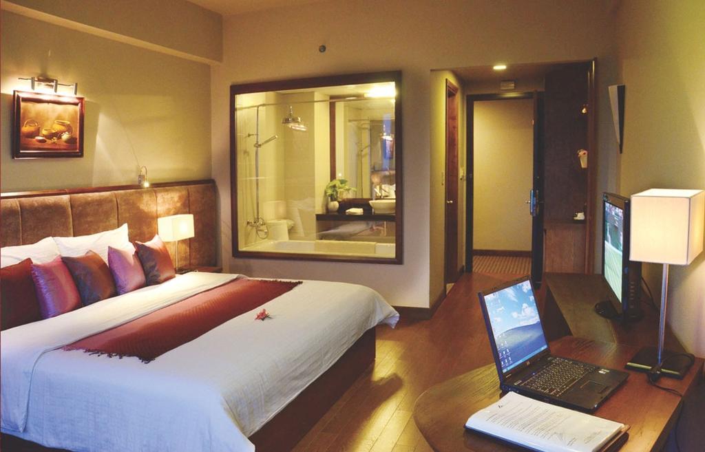 Chi tiết nội thất gỗ tinh tế tại khách sạn Asia Huế giá rẻ