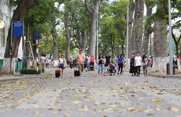Hà Nội mùa lá vàng quanh hồ Gươm