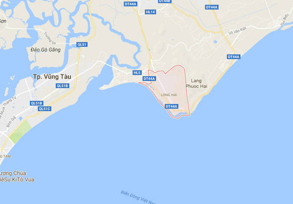 Vị trí cảng cá Long Hải trên bản đồ Bà Rịa Vũng Tàu