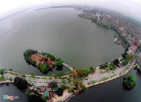 Toàn cảnh hồ Tây thơ mộng từ flycam