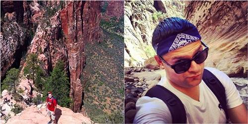 Zion Utah công viên đá nhiều màu chụp ảnh