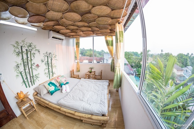 Chi tiết trang trí tre trong phòng homestay hoài cổ Chi tiết trang trí tre trong phòng homestay hoài cổ