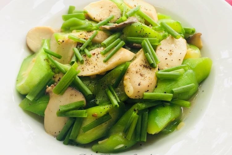 Món mướp xào nấm thành phẩm