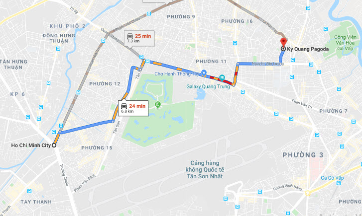 Hướng dẫn đường đến chùa Kỳ Quang 2 Sài Gòn
