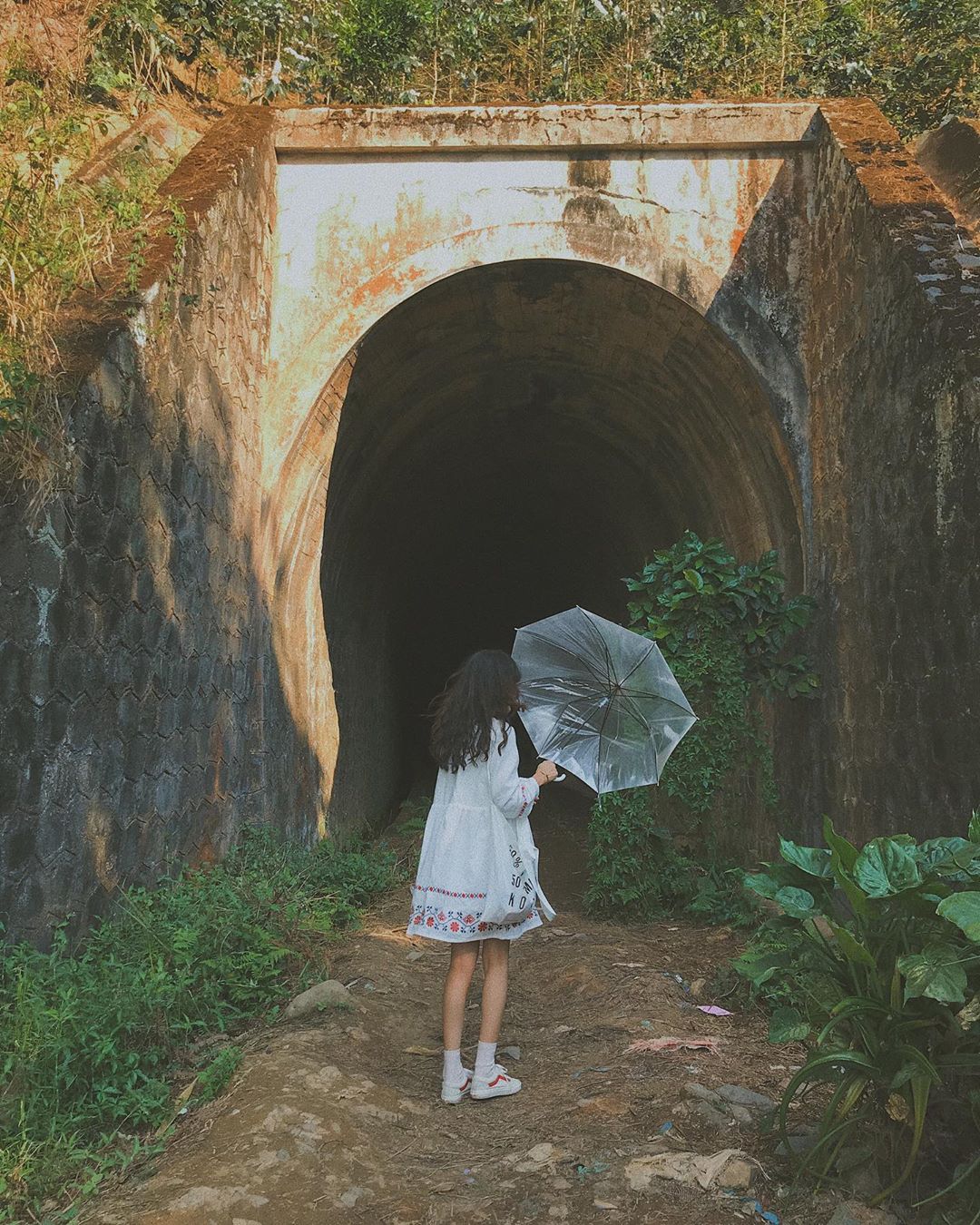 Đường hầm tàu hỏa Đà Lạt bảng chỉ dẫn