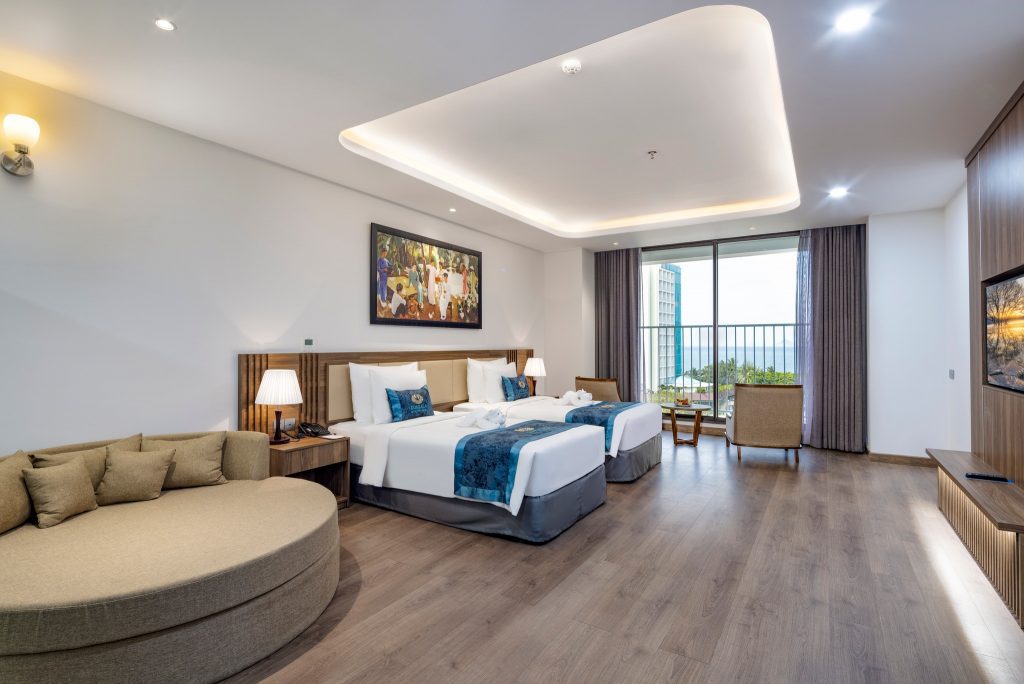Thiết kế phòng nghỉ ấm cúng tại khách sạn Gonsala Nha Trang