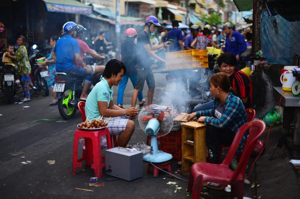 Gian hàng vải vóc Chinatown Sài Gòn
