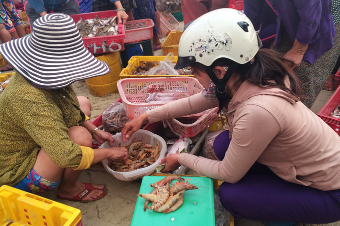Mặt hàng nổi bật nhất tại chợ Tam Tiến Quảng Nam là cá, mực, tôm, ốc. Không chỉ người dân quanh vùng, nhiều du khách cũng tìm đến chợ khi được giới thiệu.