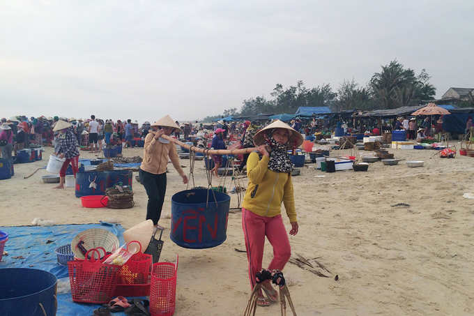 Bạn phải thức dậy thật sớm để có thể hòa vào không khí nhộn nhịp của chợ Tam Tiến Quảng Nam, từ lúc cá tôm cập bến cho đến lúc các chị, các cô bày ra rổ rá bán cho khách.