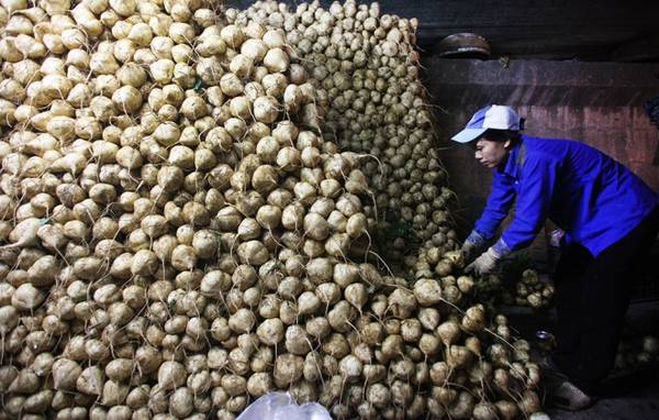 Chợ Long Biên hình thành từ năm 1992 với lưu lượng hàng lớn