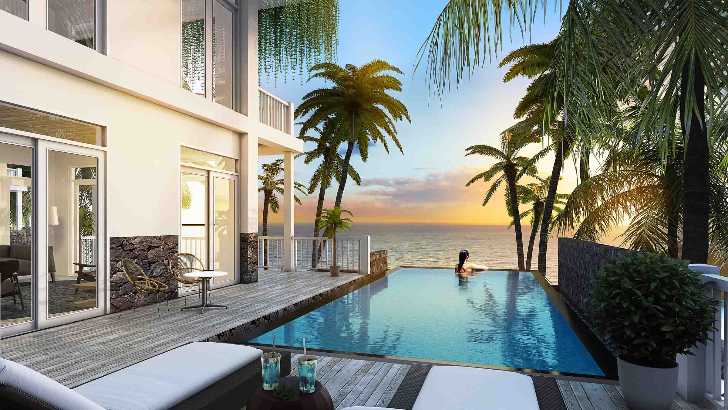 Bể bơi tràn bờ dài Premier Village Phú Quốc