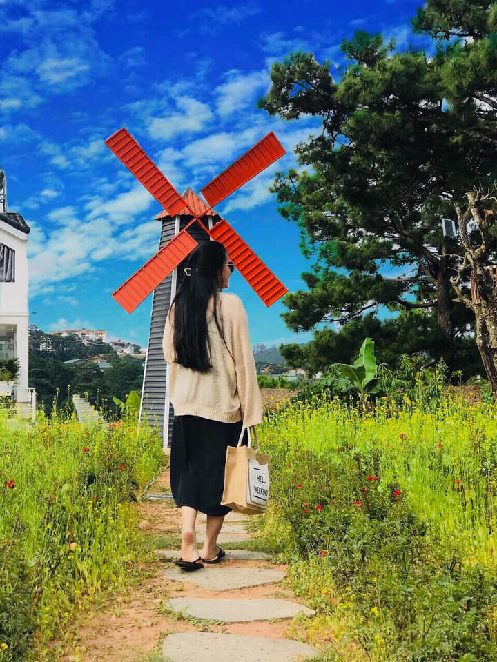 Khu vườn châu Âu tại Oppa Homestay Đà Lạt
