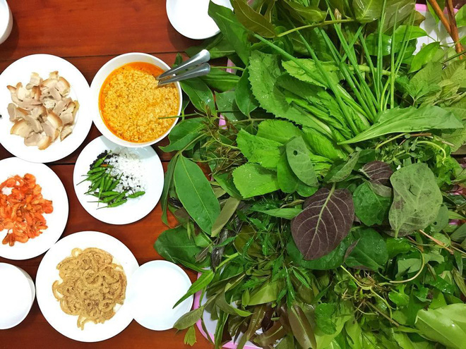 Các loại lá dùng trong gỏi lá Kon Tum