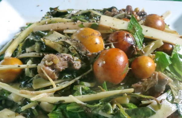 Lá bép xào thịt bò Tây Nguyên - Đặc sản rau rừng