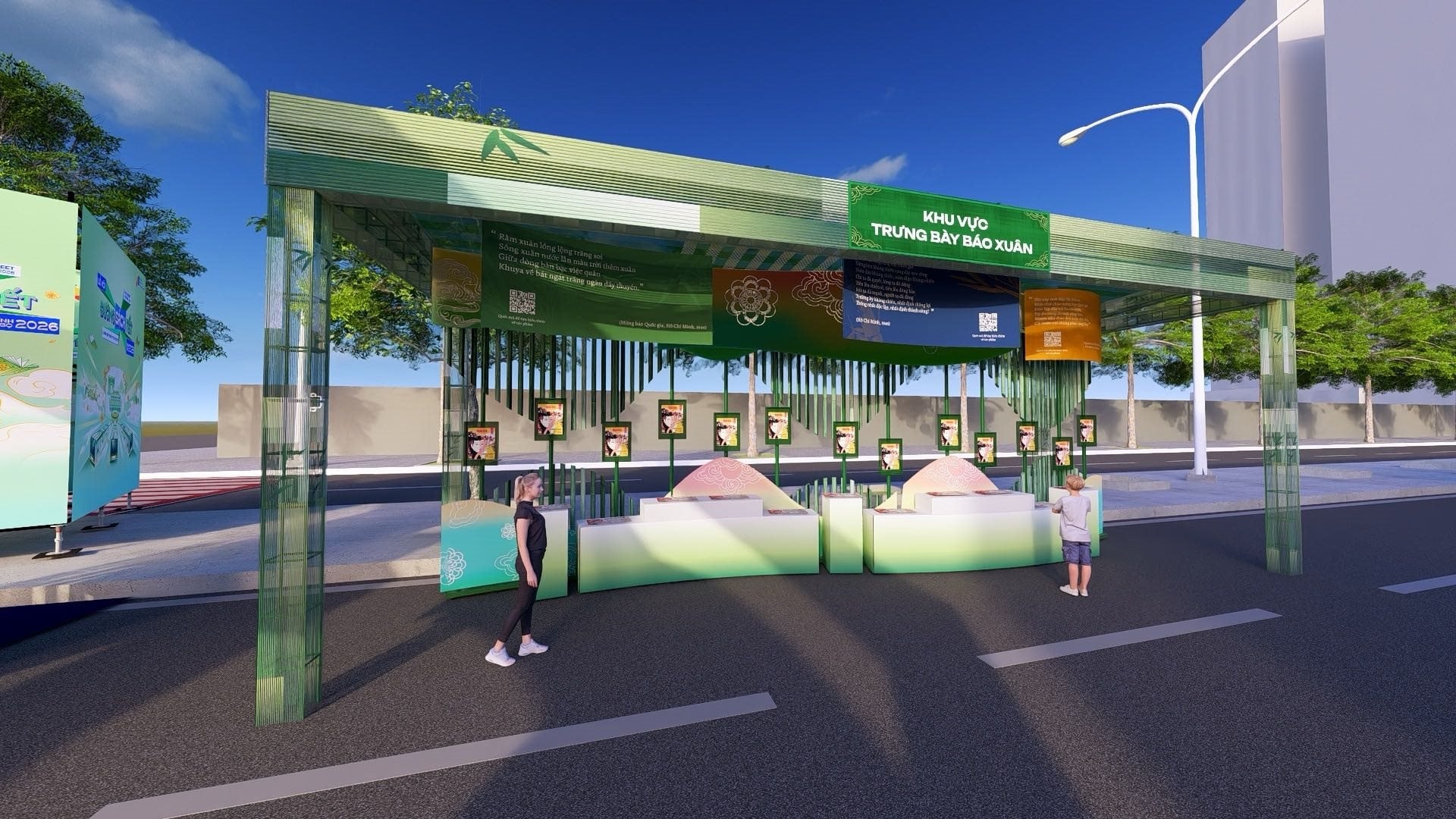 Trưng bày báo xuân tại Lễ hội đường sách Tết Bính Ngọ 2026