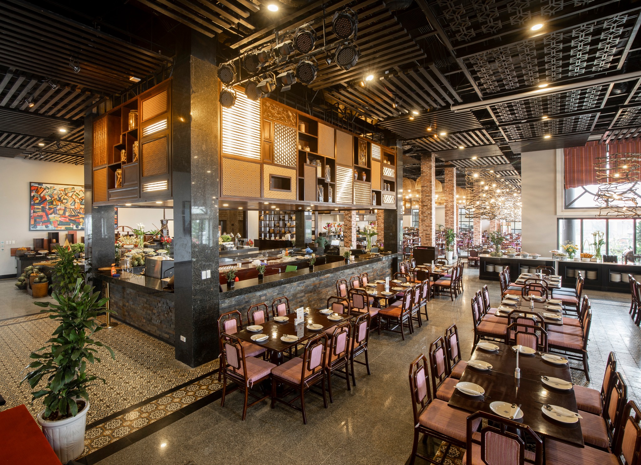 Không gian nhà hàng buffet Vân Sam