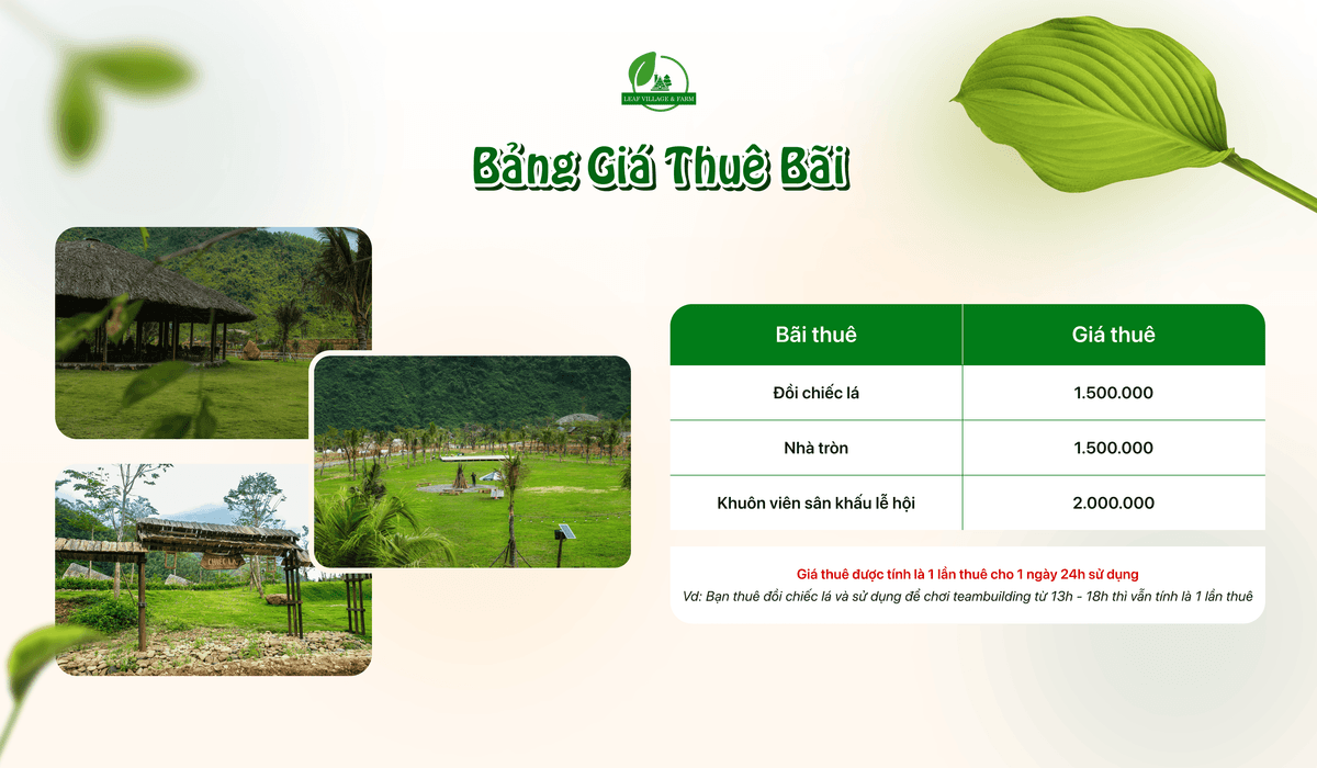 Thông tin giá cả Leaf Village Farm Đà Nẵng