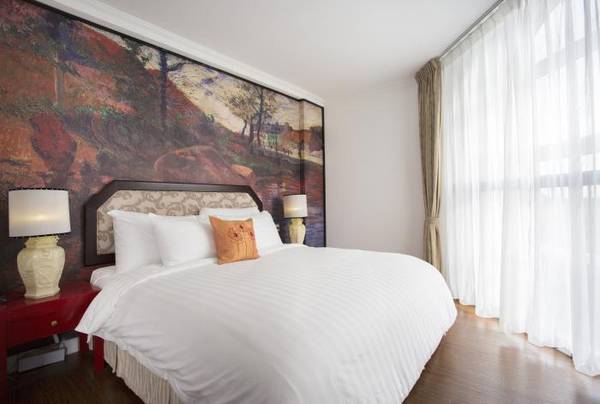 Nội thất phòng ngủ hiện đại tại Khách sạn Maison D’Hanoi Hanova
