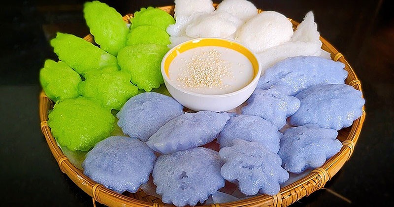 Bánh bò món tráng miệng trong mâm giỗ miền Tây