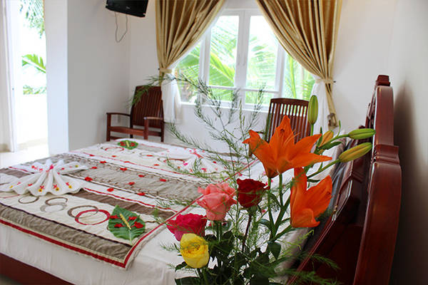 Phòng nghỉ ngập tràn ánh sáng.