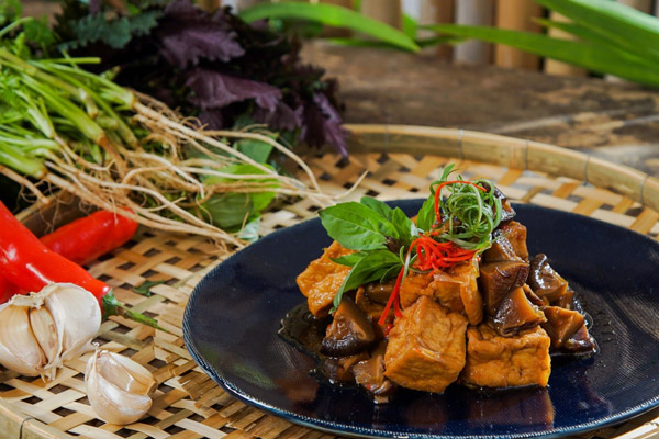 Thành phẩm đậu hũ kho nấm thơm ngon