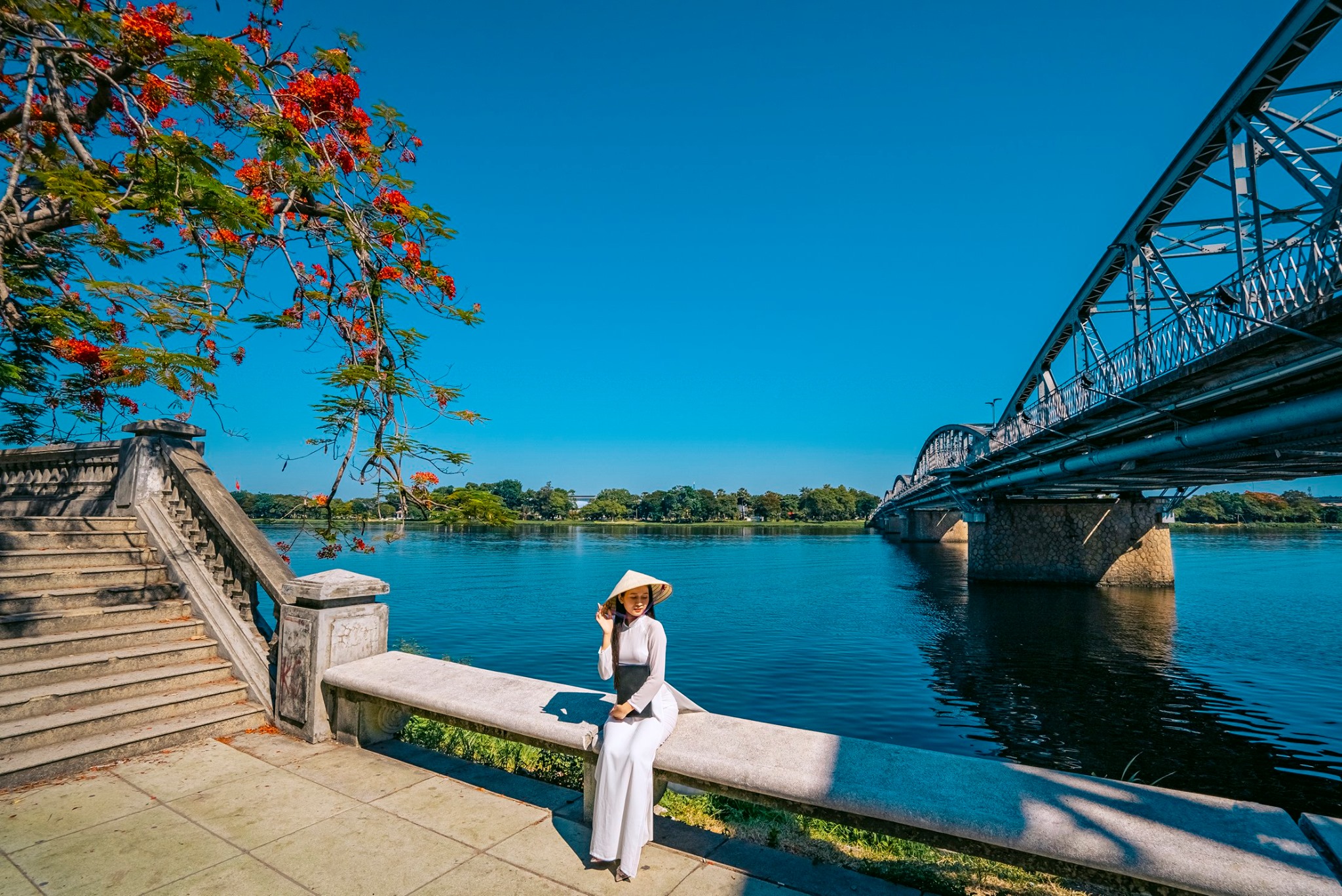 Cảnh quan hoa phượng Huế tại cố đô