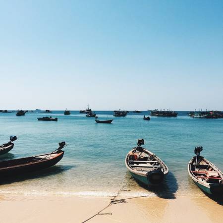 View biển Mũi Gành Dầu nhìn sang Campuchia