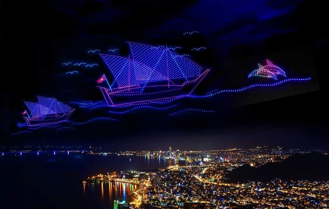 Trình diễn drone light tại Festival Biển Nha Trang