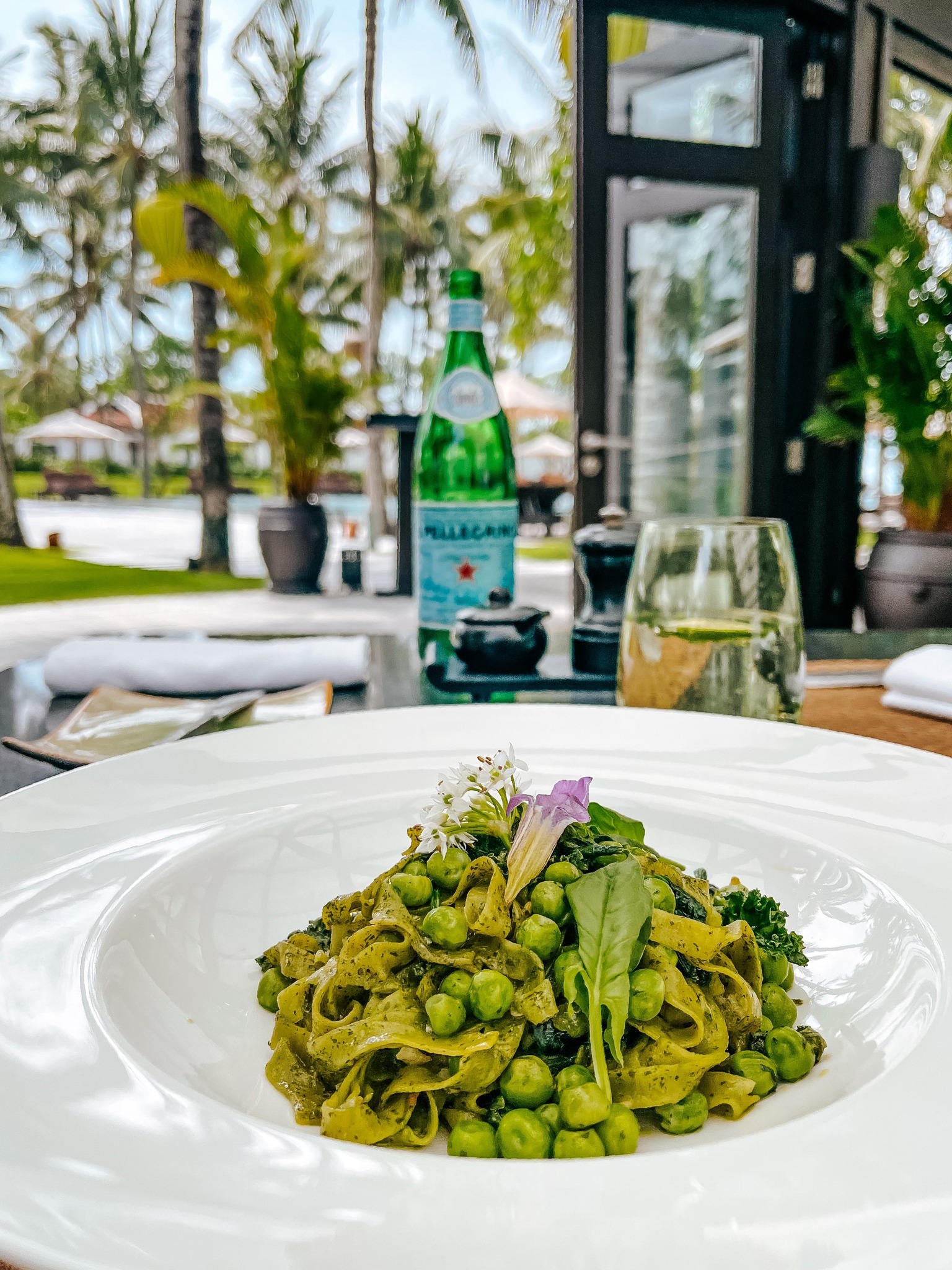 Món Super Green Pasta tại nhà hàng Lá Sen Four Seasons Nam Hải