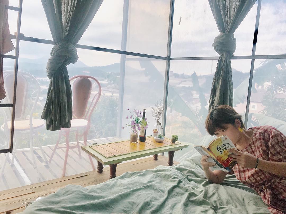 View homestay Đà Lạt trong suốt về đêm lung linh