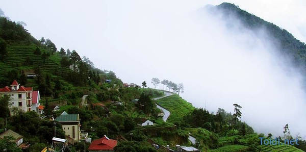 Mây cuồn cuộn ở Tam Đảo.